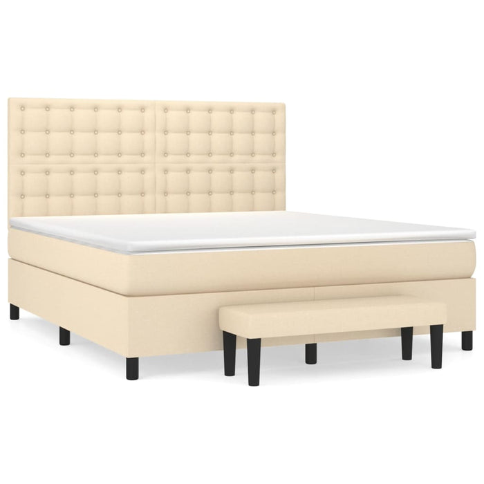Pat continental cu saltea, crem, 180x200 cm, textil - WALTI WALTI