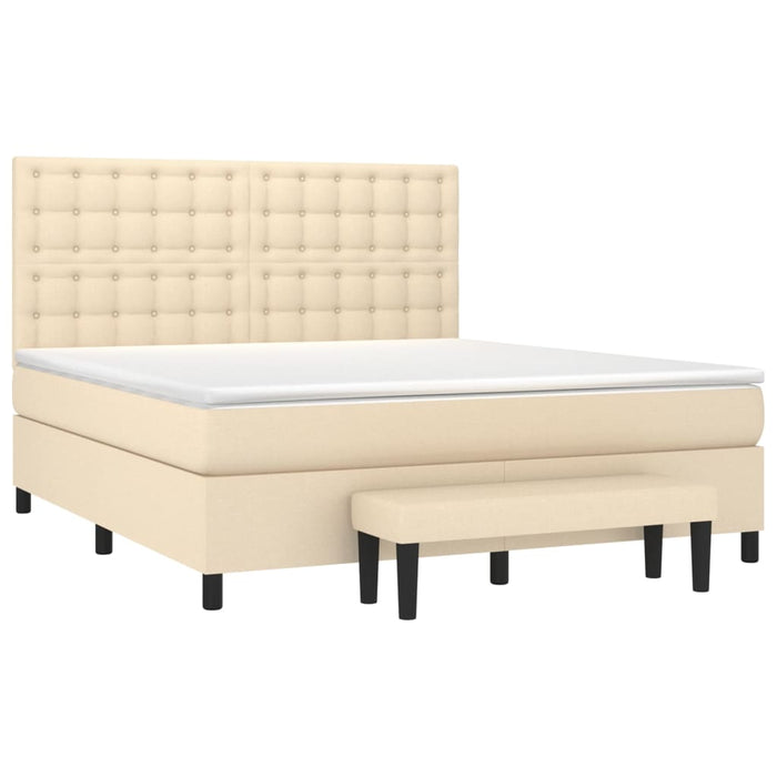 Pat continental cu saltea, crem, 180x200 cm, textil - WALTI WALTI