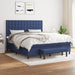 Pat box spring cu saltea, albastru, 180x200 cm, material textil - WALTI WALTI