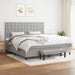Pat box spring cu saltea, gri deschis, 200x200 cm, textil - WALTI WALTI