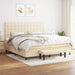 Pat box spring cu saltea, crem, 200x200 cm, textil - WALTI WALTI