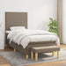 Pat box spring cu saltea, gri taupe, 80x200 cm, textil - WALTI WALTI