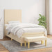 Pat box spring cu saltea, crem, 80x200 cm, textil - WALTI WALTI