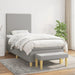 Pat box spring cu saltea, gri deschis, 90x190 cm, textil - WALTI WALTI