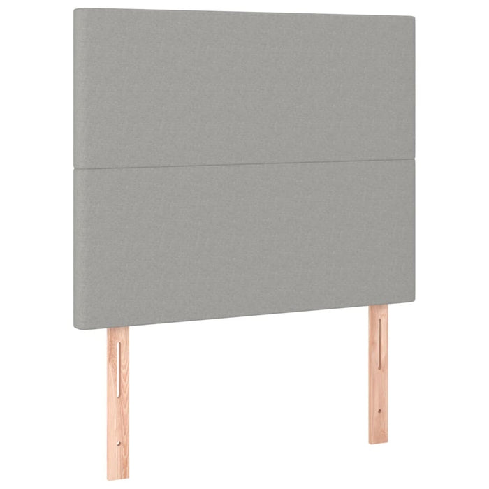 Pat box spring cu saltea, gri deschis, 90x200 cm, textil - WALTI WALTI