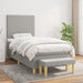Pat box spring cu saltea, gri deschis, 90x200 cm, textil - WALTI WALTI