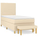 Pat box spring cu saltea, crem, 90x200 cm, textil - WALTI WALTI