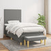 Pat box spring cu saltea, gri închis, 100x200 cm, textil - WALTI WALTI