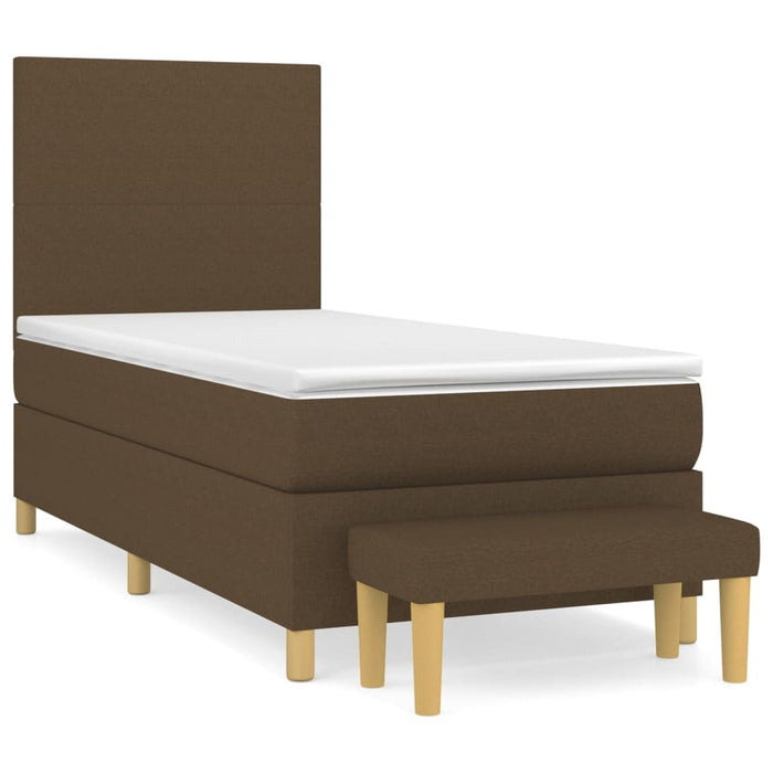 Pat box spring cu saltea, maro închis, 100x200 cm, textil - WALTI WALTI