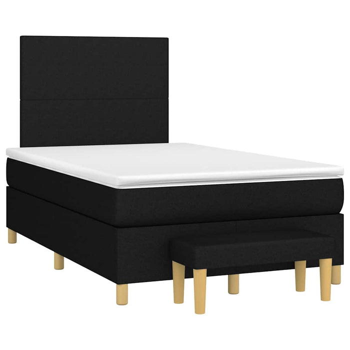 Pat box spring cu saltea, negru, 120x200 cm, textil - WALTI WALTI