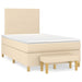 Pat box spring cu saltea, crem, 120x200 cm, textil - WALTI WALTI