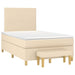 Pat box spring cu saltea, crem, 120x200 cm, textil - WALTI WALTI