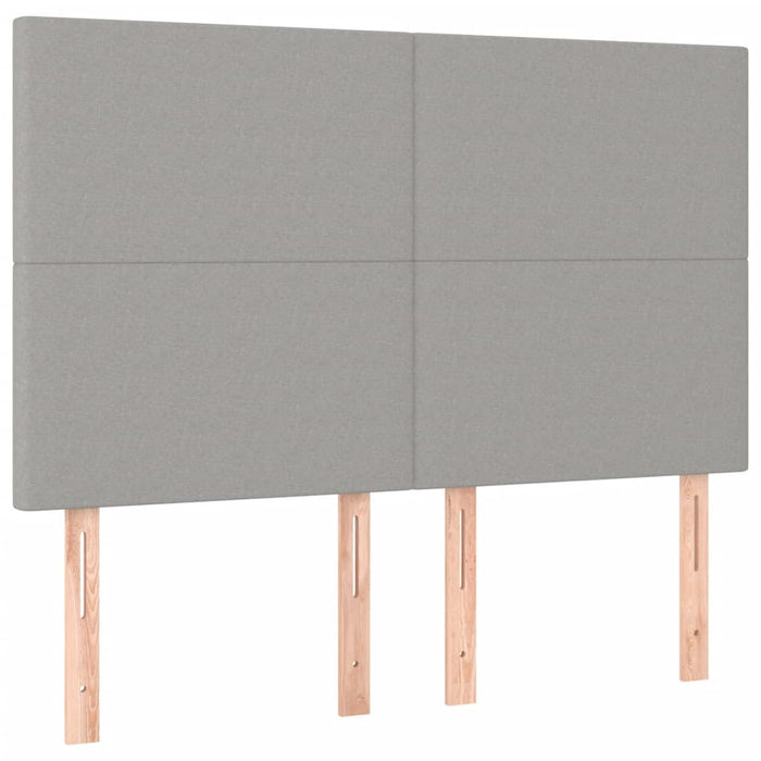 Pat box spring cu saltea, gri deschis, 140x190 cm, textil - WALTI WALTI