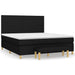 Pat box spring cu saltea, negru, 160x200 cm, textil - WALTI WALTI