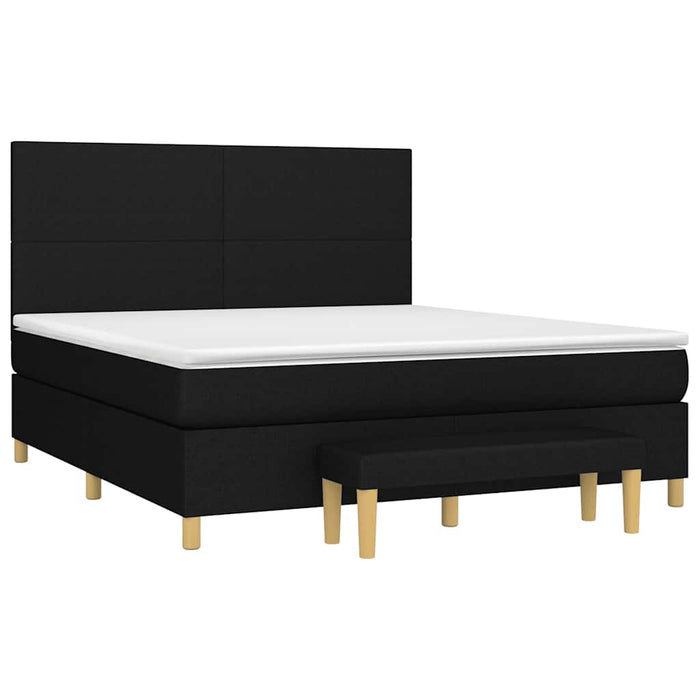 Pat box spring cu saltea, negru, 160x200 cm, textil - WALTI WALTI