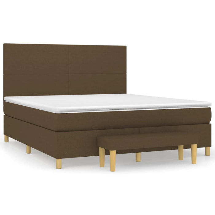 Pat continental cu saltea maro închis 180x200cm material textil - WALTI WALTI