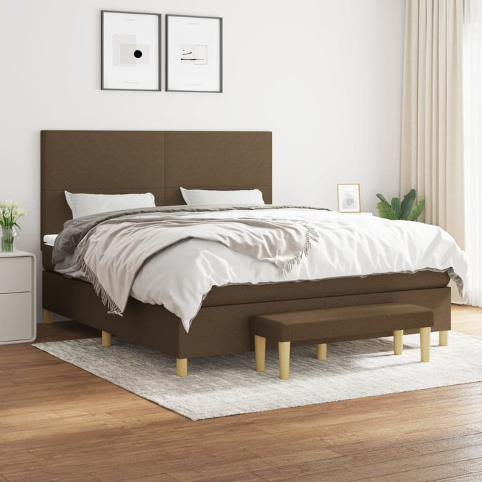 Pat continental cu saltea maro închis 180x200cm material textil - WALTI WALTI