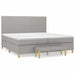 Pat box spring cu saltea, gri deschis, 200x200 cm, textil - WALTI WALTI