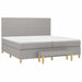 Pat box spring cu saltea, gri deschis, 200x200 cm, textil - WALTI WALTI