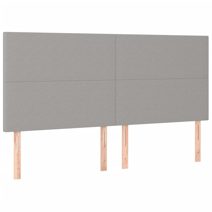Pat box spring cu saltea, gri deschis, 200x200 cm, textil - WALTI WALTI