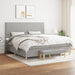 Pat box spring cu saltea, gri deschis, 200x200 cm, textil - WALTI WALTI