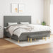 Pat box spring cu saltea, gri închis, 200x200 cm, textil - WALTI WALTI