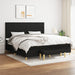 Pat box spring cu saltea, negru, 200x200 cm, textil - WALTI WALTI
