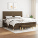 Pat box spring cu saltea, maro închis, 200x200 cm, textil - WALTI WALTI