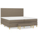 Pat box spring cu saltea, gri taupe, 200x200 cm, textil - WALTI WALTI