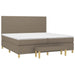 Pat box spring cu saltea, gri taupe, 200x200 cm, textil - WALTI WALTI