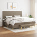 Pat box spring cu saltea, gri taupe, 200x200 cm, textil - WALTI WALTI
