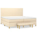 Pat box spring cu saltea, crem, 200x200 cm, textil - WALTI WALTI