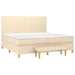 Pat box spring cu saltea, crem, 200x200 cm, textil - WALTI WALTI
