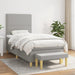 Pat box spring cu saltea, gri deschis, 90x190 cm, textil - WALTI WALTI