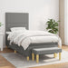 Pat box spring cu saltea, gri închis, 90x190 cm, textil - WALTI WALTI