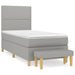 Pat box spring cu saltea, gri deschis, 90x200 cm, textil - WALTI WALTI