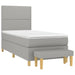 Pat box spring cu saltea, gri deschis, 90x200 cm, textil - WALTI WALTI
