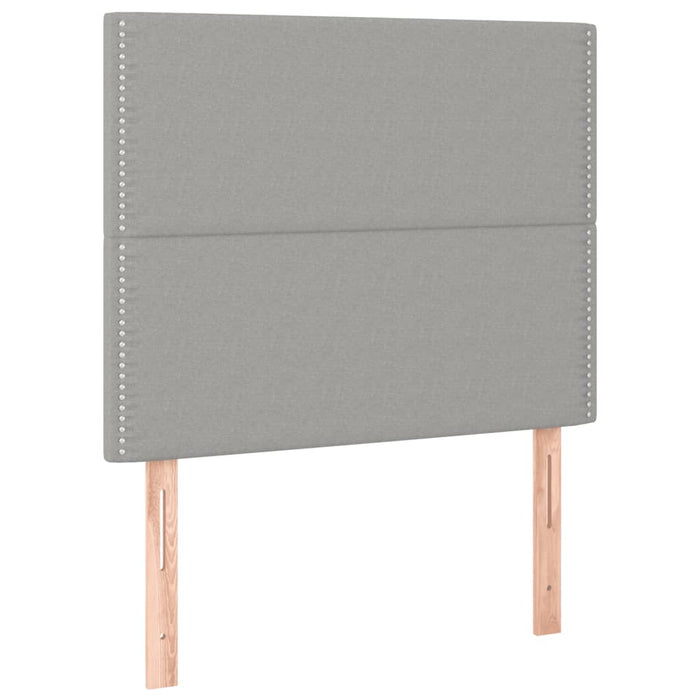 Pat box spring cu saltea, gri deschis, 90x200 cm, textil - WALTI WALTI