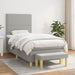 Pat box spring cu saltea, gri deschis, 90x200 cm, textil - WALTI WALTI