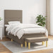 Pat box spring cu saltea, gri taupe, 90x200 cm, textil - WALTI WALTI