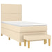 Pat box spring cu saltea, crem, 90x200 cm, textil - WALTI WALTI