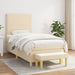Pat box spring cu saltea, crem, 90x200 cm, textil - WALTI WALTI