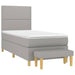 Pat box spring cu saltea, gri deschis, 100x200 cm, textil - WALTI WALTI