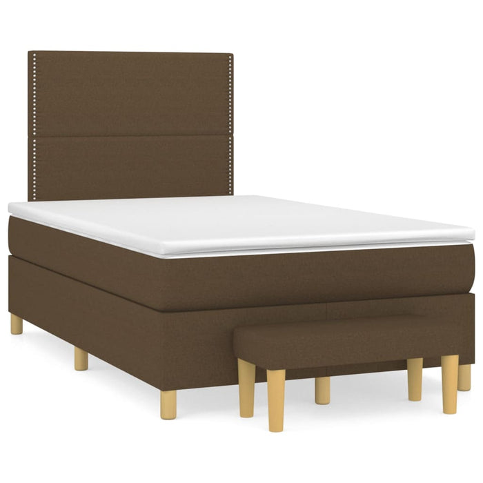 Pat box spring cu saltea, maro închis, 120x200 cm, textil - WALTI WALTI