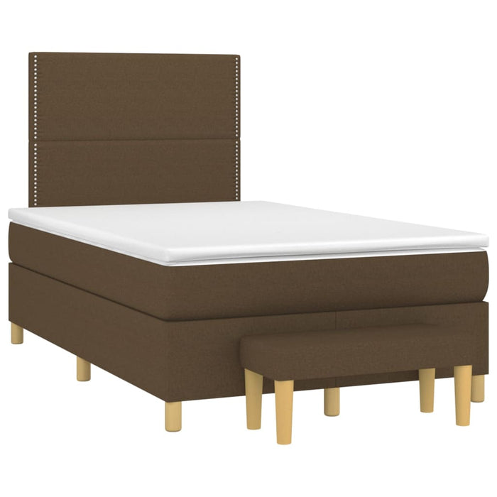 Pat box spring cu saltea, maro închis, 120x200 cm, textil - WALTI WALTI