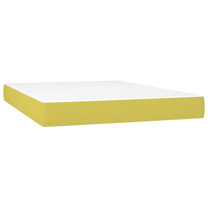 Pat box spring cu saltea, verde, 140x190 cm, textil WALTI