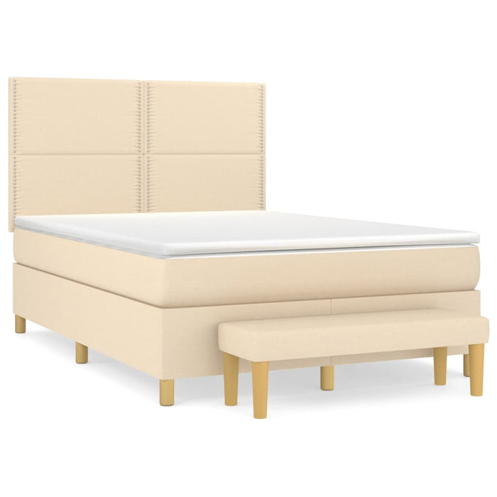 Pat continental cu saltea, crem, 140x200 cm, material textil - WALTI WALTI