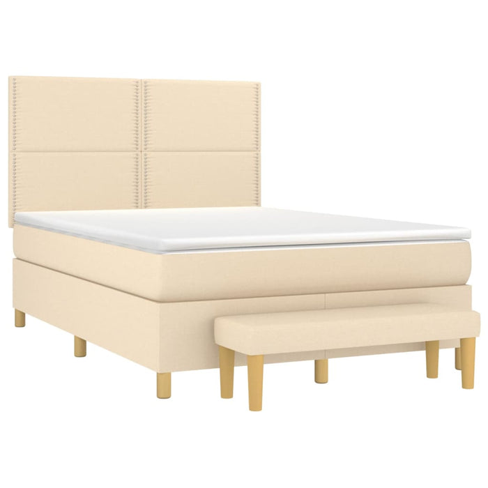 Pat continental cu saltea, crem, 140x200 cm, material textil - WALTI WALTI