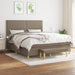 Pat continental cu saltea, gri taupe, 180x200 cm, textil - WALTI WALTI