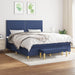 Pat box spring cu saltea, albastru, 180x200 cm, material textil - WALTI WALTI